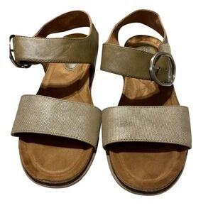 Eurosoft By Söfft Womens Metallic Gold Buckle Strap Sandals Size 10M